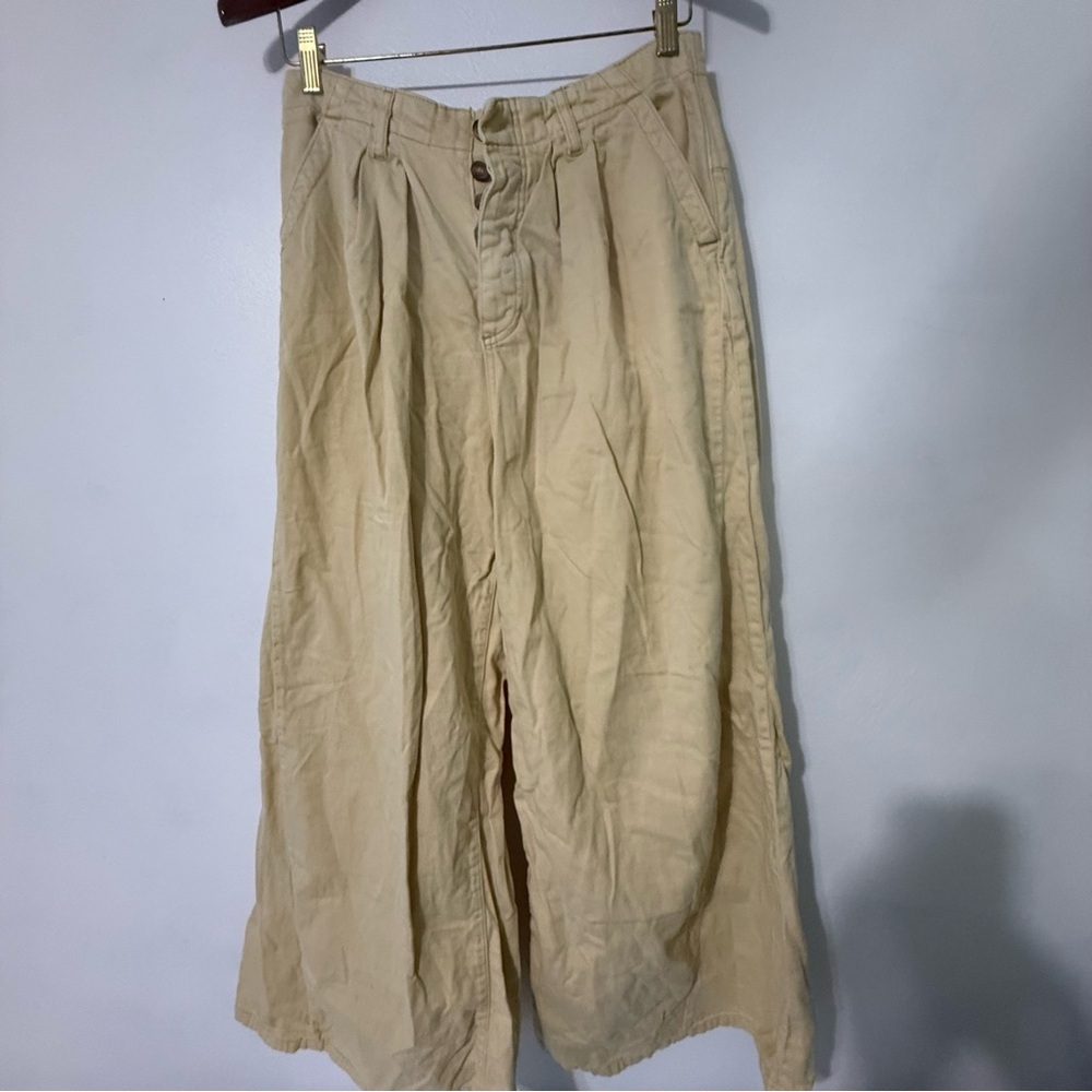 Free People Wide Leg Pants in Beige